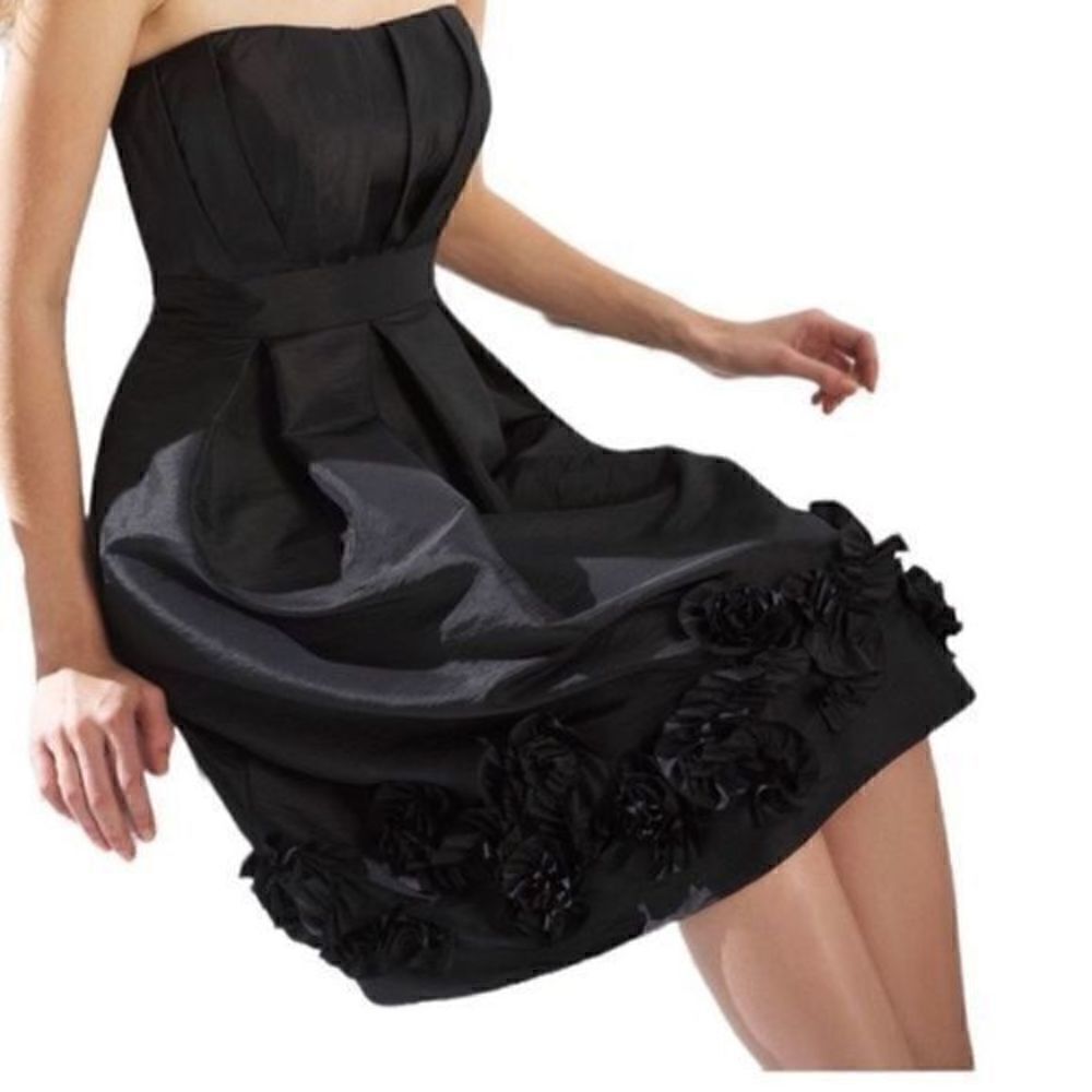 B2 Jasmine White Taffeta Strapless Bridesmaid Prom Dress Size 12 NWT - Picture 2 of 10